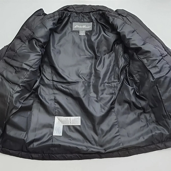 Eddie Bauer Women's Black Down Puffer  Jacket Full Zip Water Repellant Size S - Picture 7 of 16